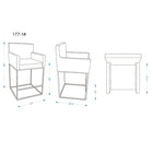 Manhattan Comfort Ambassador 21" Mid-Century Modern Faux Leather Upholstered Bar Stool - Grey and Black - 2 Pack-Upholstered in Faux Leather with Foam Padding