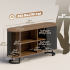 HOMCOM 55" Fluted Modern Sideboard Buffet Cabinet with Sliding Doors - Black Wood Grain-Multifunctional design works as TV stand, sideboard, or coffee bar