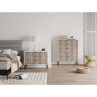Manhattan Comfort DUMBO Modern Dresser Set and 5-Drawer Tall Dresser Set - White/Grey-Includes 8 Full Extension Drawers Designed in Vertical Textured Ribbed Lines.