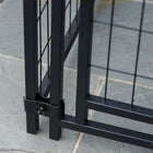 PawHut Outdoor Welded Wire Dog Kennel with Cover - 6' x 4' x 6' - Black/Silver-Easy latch and lock gate 