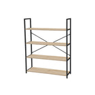 Simply 4-Tier Bookcase - Black-4 non-adjustable shelves