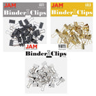 JAM Paper Colourful Binder Clips Assortment - Extra Small - 3/5" (15 mm) - Business Assortment - 90 Pack-Assorted Business Colours (White, Gold, Grey)
