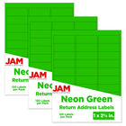 JAM Paper Mailing Address Labels, 1 x 2 5/8, Neon Green, 3 sets of 120 (354328004g)-Size: 15" x 12.5" x 1"