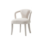Manhattan Comfort Palmer 22.8" Mid-Century Modern Tweed Upholstered Dining Armchair - Ivory-Birch Wood Feet Upholstered in Luxurious Tweed for Fashion and Durability