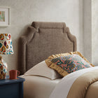 Modway Magnolia Upholstered Fabric Twin Size Headboard - Mocha-Scalloped Silhouette