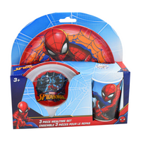 Danawares Marvel Spider-Man Melamine Dinnerware 3-Piece Set-This Spider-Man meal set for children makes mealtime a delight. Use these dishes over and over again and watch your kids enjoy eating from them. The plate, bowl, and tumbler are the perfect addition to a kid's routine