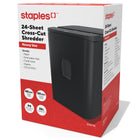 Staples 24-Sheet Cross-Cut Commercial Shredder-Top load feed of up to 24 sheets shreds up to 6.5-feet per minute 