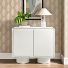 Modway Lumo 2-Door Curved Wood Accent Cabinet - White-Rounded Edge Design