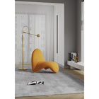 Manhattan Comfort MoMa 32.3" Modern Wool Blend Upholstered Accent Chair - Yellow-Distinctive Abstract Modern Tongue Designed Accent Lounge Chair