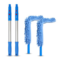 Gritt Commercial 22" Flexible Wand Duster - Microfiber and Chenille Sleeve - 20" Pole - 2 Pack-Sleeves are machine washable