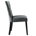 Modway Silhouette Performance Velvet Dining Chairs - Grey - 2 Pack-Non-Marking Foot Caps