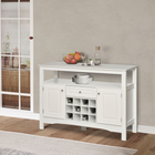 HOMCOM 46" Sideboard Buffet Cabinet with Built-in Wine Rack & Drawer - White-Storage racks can be removed based on your selection