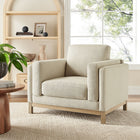 Modway Roscoe Fabric Armchair - Ivory-Kiln-Dried Weathered Wood Frame