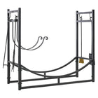 Outsunny 2-Tier Firewood Log Rack with 4 Tools-Ideal for displaying, storing, and heaping  