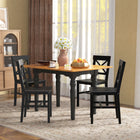 HOMCOM Farmhouse Wood Dining Chairs with Cross Back - Black - Set of 4-Simple design is stylish and elegant to match your other furniture