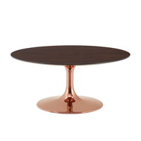 Modway Lippa 36" Round Wood Coffee Table - Rose Cherry Walnut-Modern Coffee Table