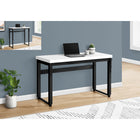 Monarch Specialties 7681 48" Computer Desk - White/Adj.Height/ Black Metal-Thick panel table top construction for a modern look in the office space of your small home, apartment or condo