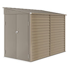 Outsunny 4.6' x 9' Steel Outdoor Storage Shed - Brown-Works as a garden tool shed, a bike shed, a generator shed, or a spot for the lawn mower
