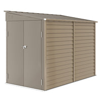 Outsunny 4.6' x 9' Steel Outdoor Storage Shed - Brown-Works as a garden tool shed, a bike shed, a generator shed, or a spot for the lawn mower
