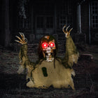 Outsunny Animated Half-Body Skeleton Halloween Decoration-Sound-activated head and body movement for spooky interaction 