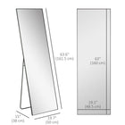 HOMCOM Full Length Mirror Floor Standing or Wall - 19.7" W x 63.6" H - Black-Steel bracket keeps the dress mirror stable 