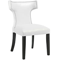 Modway Curve Dining Chair - White-Solid Wood Frame