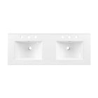 Modway Cayman 48" Double Basin Bathroom Sink - White-8-Inch Centerset Faucet Holes