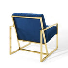 Modway Inspire Channel Tufted Performance Velvet Armchair - Navy-No Assembly Required