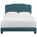 Modway Amelia Performance Velvet Twin Bed - Sea Blue-Box Spring Required (Not Included)