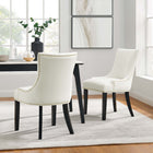 Modway Marquis Performance Velvet Dining Chairs - White - 2 Pack-Dense Foam Padding for Comfort