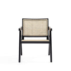 Manhattan Comfort Hamlet 22.64" Industry Chic Accent Chair - Black and Natural Cane - 2 Pack-Seat Made from Natural Cane