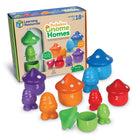 Learning Resources Peekaboo Gnome Homes - Set of 15-A gnome-sized surprise: In five colors and sizes, these numbered gnome homes teach kids about counting, colors, and size comparison!