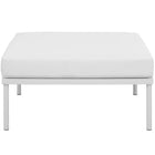 Modway Harmony Outdoor Patio Aluminum Ottoman - White/White-Non-Marking Black Plastic Foot Caps