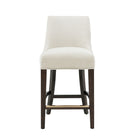 Manhattan Comfort Beever 18.9" Modern Chenille Upholstered Counter Stool - Cream-Modern Counter Stool with Backrest Perfect for Counter and Kitchen Use