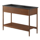 Modway Zaire 48" Double Sink Bathroom Vanity - Walnut/Black-Wood Grain Veneer
