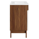 Modway Render 30" Bathroom Vanity Cabinet - White/Walnut/White-Integrated Countertop