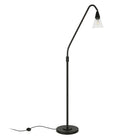 Hudson&Canal Challice Arc Floor Lamp with Glass Shade - Blackened Bronze/Clear-Paired with a clear dome glass shade