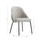 Manhattan Comfort Gracie 24.2" Modern Leatherette Upholstered Dining Chair - Stone and Black - Set of 4-Upholstered in Luxurious Leatherette with Fine Stitching 