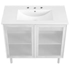 Modway Calla 36" Perforated Metal Bathroom Vanity - White-Assembly Required