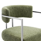 Modway Huron Curved Back Fabric and Metal Counter Stool - Silver Leaf-8