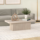 Hudson&Canal Torren 48"W Rectangular Coffee Table - Alder White-Finished in wood-look alder white