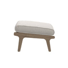 Modway Saratoga Outdoor Teak Ottoman - Pebble-Stain and Water-Resistant Fabric