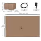 Outsunny 10' L x 10' W Gazebo Curtains with Zipper Doors, Hooks/C-Rings for Patio, Only Curtains - Brown-The middle of each piece has hook and loop fastener for easy adhesion