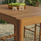 Modway Eleni Rectangle 56" Outdoor Teak Wood Rectangular Bar Table - Natural-Seats Four