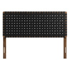 Modway Sparta Weave Vegan Leather Full Headboard with - Walnut Black-Standing Design