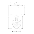 Monarch Specialties 26" H Contemporary Table Lamp - Silver Glass / Ivory / Cream Shade-Effortlessly control your lighting with the easy to use on/off turn knob switch that operates up to a 100W standard bulb (not included), whether placed on an end or side table, console, or nightstand