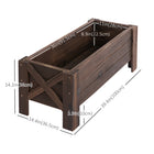 Outsunny Wood Planter Box - 39" L x 14" W x 14" H - Dark Brown-Solid wood construction with painting treatment for long-time use 