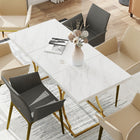 HOMCOM 59" Dining Table for Kitchen and Dinner - White-Spacious tabletop seats up to six comfortably