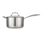 Tramontina Tri-Ply Clad 4 Qt Stainless Steel Covered Sauce Pan-Tri-Ply Clad construction: