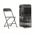 Flash Furniture HERCULES Series Premium Plastic Folding Chair - Black - 10 Pack-Set of 10 Black Plastic Folding Chairs